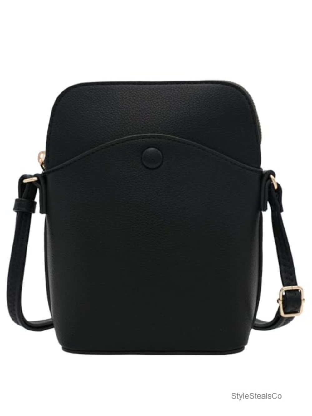 Small Crossbody Bag with Gold Hardware, Mini Shoulder Purse, Vegan Leather